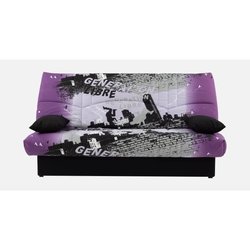3-Sitzer-Schlafsofa - Baumwolle Parcours Mauve - 190 x 92 x 96 cm - DR
