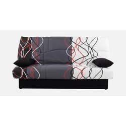 Schlafsofa 3-Sitzer Baumwolle Wave Rot / Schwarz 190 x 92 x 96 cm DREA