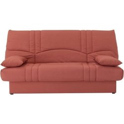 Canapé convertible clic clac 3 places - Tissu Terracotta - L 190 x P 9