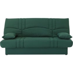 Canapé convertible clic clac 3 places - Tissu Vert foret - L 190 x P 9