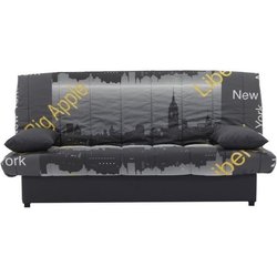 Banquette clic clac 3 places - Motif New York jaune -  Style Contempor