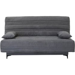 Banquette clic clac 3 places - Tissu gris moyen - L199 x P96 x H103 cm