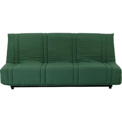 3-Sitzer-Schlafsofa LENA 20  Waldgrüner Baumwollstoff  Bett 125 x 19