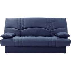 Clic clac 3 places THELMA - Tissu Soro bleu foncé - Couchage 125x190 c