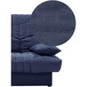 THELMA 3-Sitzer-Schlafsofa  dunkelblauer Soro-Stoff  Bett 125 x 190 