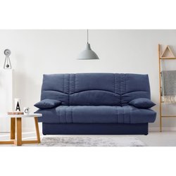 THELMA 3-Sitzer-Schlafsofa  dunkelblauer Soro-Stoff  Bett 125 x 190 