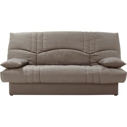 THELMA 3-Sitzer-Schlafsofa  Stoff Soro in Taupe  Bett 125 x 190 cm 