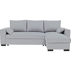 Umwandelbares Ecksofa  MORGAN CV RV Neve  3 Plätze  Hellgrau mit Tr