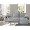 Wende-Ecksofa MAX  Chaiselongue mit Truhe  hellgrauer Stoff  L 240 