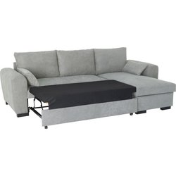 Wende-Ecksofa MAX  Chaiselongue mit Truhe  hellgrauer Stoff  L 240 