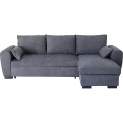 Wende-Ecksofa MAX  Chaiselongue mit Truhe  dunkelgrauer Stoff  L 24
