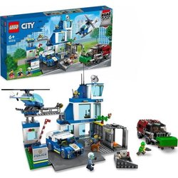 LEGO 60316 City Polizeiwache, Spielzeugauto, Müllwagen und Hubschraube