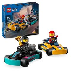 LEGO 60400 City Karts en coureurs, speelgoed met 2 kartingen, met 2 mi
