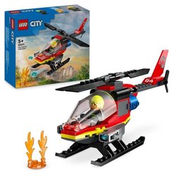 LEGO 60411 City Fire Rescue Helicopter, Toy with Firefighter Pilot Min