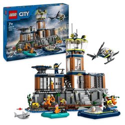 LEGO 60419 City Tiefseepolizeigefängnis, Spielzeug mit Hubschrauber un