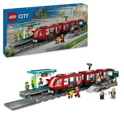LEGO City 60423 Le tramway et la station du centre-ville, véhicule pou