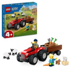 LEGO City 60461 Trattore agricolo rosso con rimorchio e pecora - Gioco