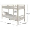 Trennbares Etagenbett für Kinder - 2x90x200 cm - Kiefer massiv weiß - 