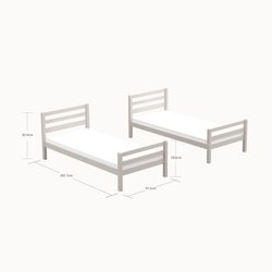 Trennbares Etagenbett für Kinder - 2x90x200 cm - Kiefer massiv weiß - 