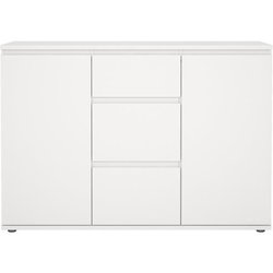 Buffet - Blanc - 2 portes - 3 tiroirs - 119 x 40x 83 cm LUK