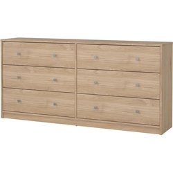 OREGON Kommode 2x 3 Schubladen - Eichendekor - L 143 x T 30 x H 68 cm 