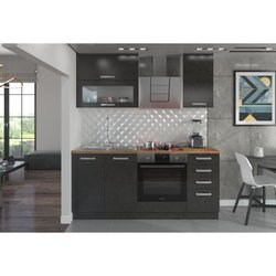 LASSEN Cuisine complete L 180 cm avec meuble four et plans de travail 