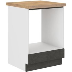 Unterschrank für Einbaubackofen mit Arbeitsplatte - Mattgrau - L 60 x 