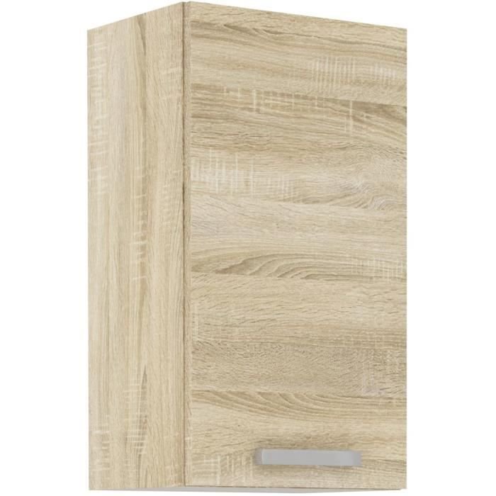 Mueble alto con 1 puerta batiente - Decoración roble Sonoma - An. 40 x