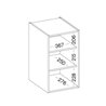 Mueble alto con 1 puerta batiente - Decoración roble Sonoma - An. 40 x