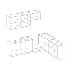 LASSEN Eck-Komplettküche 240x165 cm mit Arbeitsplatte - Dekor Eiche So