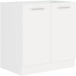 ATLAS Meuble sous-évier 2 portes - L 80 x H 82 x P52 cm - Décor blanc 