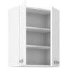 ATLAS Tall unit with 2 doors - White decor - L60 cm