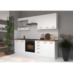 ATLAS Tall unit with 2 doors - White decor - L60 cm