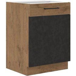ROCK base unit - Melamine with lancelot oak and matera gray decor - 1 