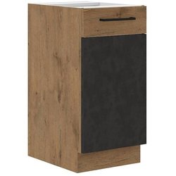 ROCK base unit - Melamine with lancelot oak and matera gray decor - 1 