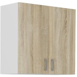 SARA Meuble haut SARA - 2 portes - Décor chene sonoma - L80 x P31 x H7