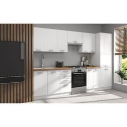 ATLAS Komplette Küche mit 8 Elementen  weißes Dekor  L300 x H52 x H8