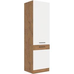 ROCK - Säule - Lancelot-Eiche und glänzend weißes Melamin - 60 cm - 2 