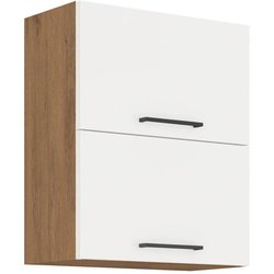 ROCK  Hochschrank  Lancelot-Eiche und glänzend weißes Melamin  60 c