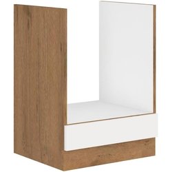 ROCK  Niedriger Ofenschrank  Lancelot-Eiche und glänzend weißes Mela