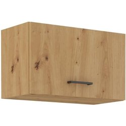 Hoge afzuigkapkast - MODENA - 60 cm - Artisan eiken en mat zwart - CUI