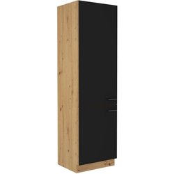 Säule - MODENA - 60 cm - 2 Türen - Artisan-Eiche und Mattschwarz - CUI
