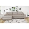 Wende-Ecksofa + Aufbewahrungsbox - Beigefarbener Stoff - L 289 x T 94/