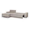 Wende-Ecksofa + Aufbewahrungsbox - Beigefarbener Stoff - L 289 x T 94/