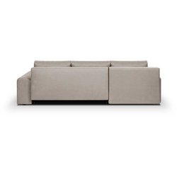 Wende-Ecksofa + Aufbewahrungsbox - Beigefarbener Stoff - L 289 x T 94/