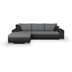 Canapé d angle convertible et réversible 5 places INDIAN - Tissu gris 