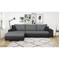 Cabrio und Reversible Ecksofa 5 Orte indisch - hellgrau und anthrazit