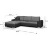Cabrio und Reversible Ecksofa 5 Orte indisch - hellgrau und anthrazit