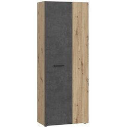 Armoire de rangement - Béton gris foncé / Chene - 68,7 x 36,5 x 181,1 