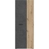 Lagerschrank - Dunkelgrauer Beton / Eiche - 68,7 x 36,5 x 181,1 cm